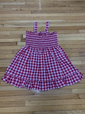 Palaka Dress Ruffle 100% Cotton Hawaiian Style Plaid Ruched New