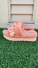 UGG FLUFFITA SLIDE BEVERLY PINK PLATFORM SANDAL SIZE 9