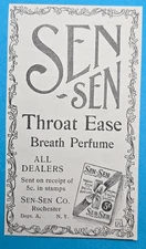Antique 1898 Magazine Ad Sen-Sen Throat Ease Breath Perfume Rochester New York