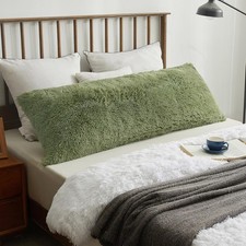 Luxury Shaggy Faux Fur Body Pillow Cover 20x54, Shed-Fluffy Long Pillowcase