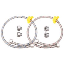 Faucet Supply Lines, 24" Braided Stainless Steel Faucet Hose Connector for Ba...