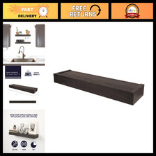 Modern 24" Floating Shelf, Holds 20 lbs, Easy Tool-Free Installation, Espresso F