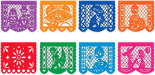 50 PCS Mexican Papel Picado Day of the Dead Party Banner Decorations Set
