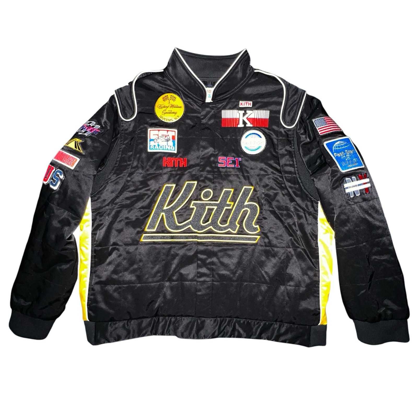 Kith Racing Jacket Patchwork Black XXL - image 6