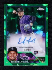 2023 Topps Chrome Update Sapphire Edition Green 63/99 Ezequiel Tovar Auto 1b3