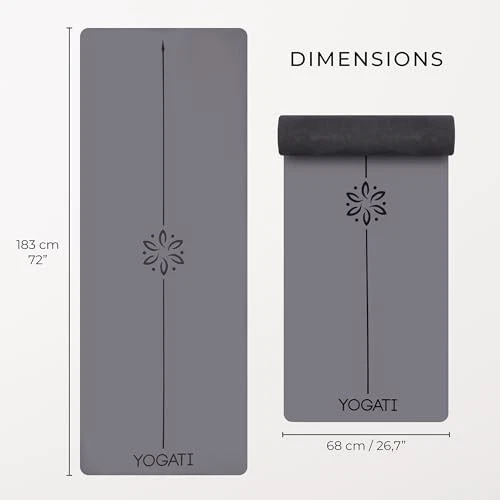 Eco-Friendly Non-Slip Rubber Yoga Mat with Premium Yoga Bag and Adjustable Carry Strap – Perfect for Women, Men, and All Skill Levels