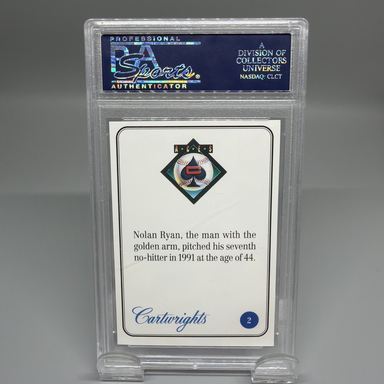 1992 Cartwrights Baseball #2 Nolan Ryan Hand Cut PSA 6 (no longer grading) view 2