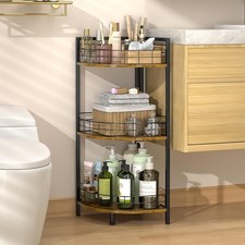 Bathroom Standing Shelf, 3 Tier Corner Stand, Free-Standing Shelf Units,