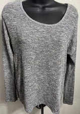 B Wear Womens Size L  Sweater Lightweight Cheetah Print Inlet Hi-Low