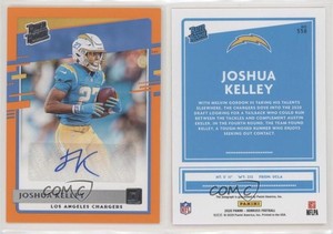 2020 Panini Donruss Rated Rookie Orange Auto Joshua Kelley #338 Rookie Auto RC