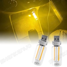 2x Car USB Night Light Touch Dimmable Ambient Lamp Warm White for Vehicle Home