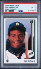 1989 UPPER DECK STAR ROOKIE KEN GRIFFEY JR #1 * MARNERS * HOF * GOOD PSA 2 BIN!