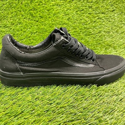 Vans Old Skool Mens Size 10 Triple Black Athletic Walking Skate Shoes Sneakers