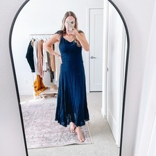 REFORMATION Navy Blue Maxi Dress Gown