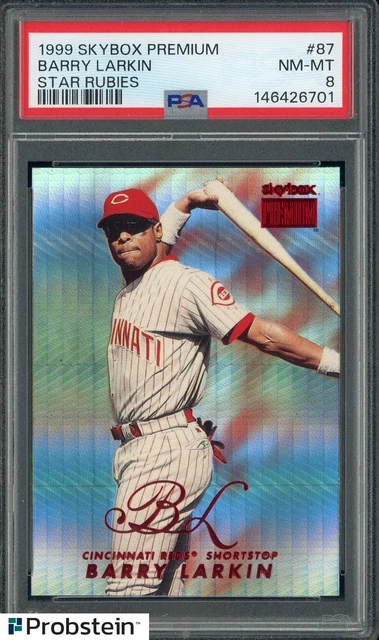 1999 Skybox Premium Star Rubies #87 Barry Larkin Cincinnati Reds HOF /50 PSA 8