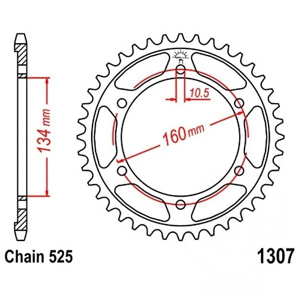 Kettenrad Stahl 41-ZäHne 525-Teilung FüR Honda CBR 500 RA ABS Bj. 2016-image