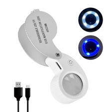 Pocket Jewelry Loupe Magnifier Rechargeable 40x Lope With Lights