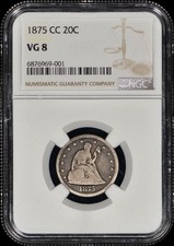 1875-CC Seated Liberty Twenty Cents 20c NGC VG 8