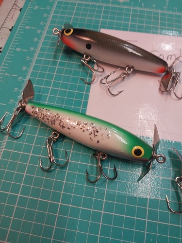 Nos Sam Griffin Wood Topwater Custom Lures Florida Shad Daul Requisiten Nice - Bild 11 von 16
