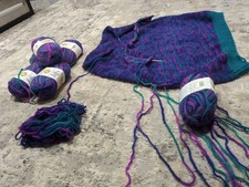 Unfinished Sweater Needles 5.5 Skeins Lion JIFFY Yarn Col 307 Denv.Lot Same