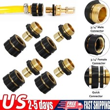 Brass Garden Hose Quick Connect Set Female Male Water Hose Fit Connector 3/4" US