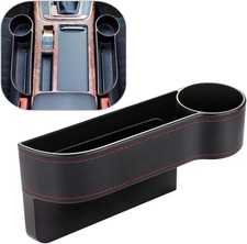 Car Seat Gap Filler Organizer PU Leather Cup Holder