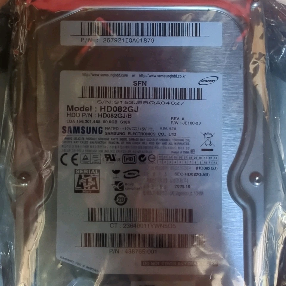 HP 80GB 3.5" SATA (3GB/S) 7.2K HDD 449978-001 With One SATA Cable - Image 3 of 4