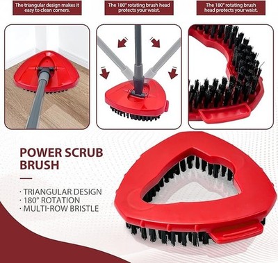 Spin Mop Scrub Brush Head, Triangle Stiff Bristle Scrubber Mop Head for Bathroom
