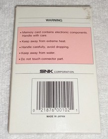 Neo-Geo Neo-IC8 Memory Card COMPLETE and in Fabulous Condition