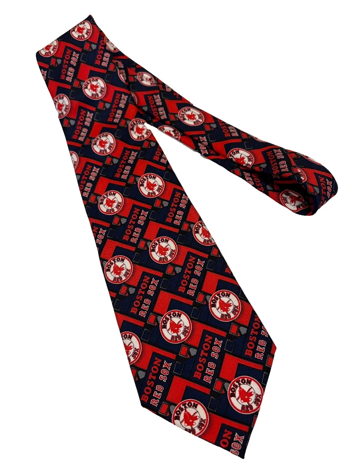 Corbata de béisbol con logotipo de los Medias Rojas de Boston para hombre 100 % seda 56" de longitud ropa para cuello águila Foto 3 de 4