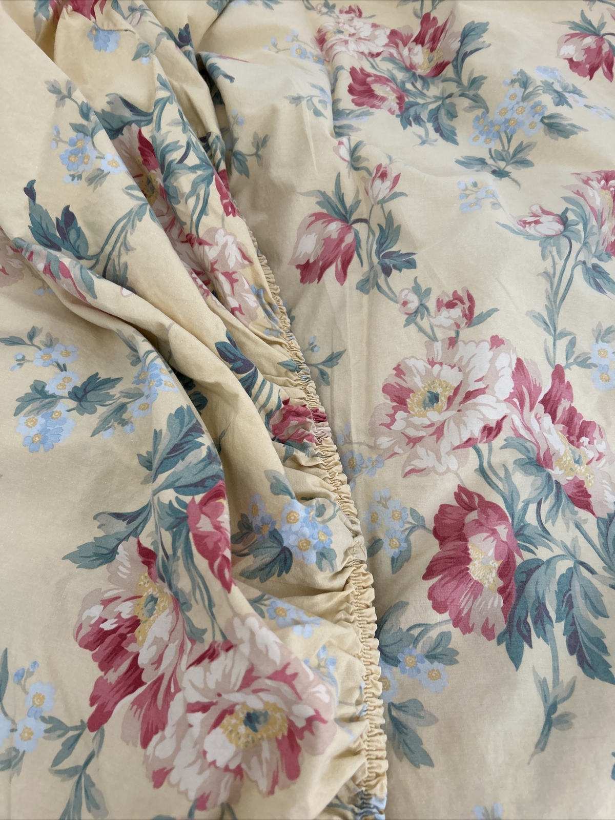 Vintage Ralph Lauren Home Queen Deep Fitted Sheet Parsonage Yellow