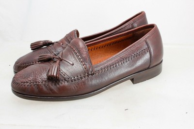 Brass Boot Brown Leather Loafers Dress Shoes‎ Size 9,5 M Old money Italy Brass Boot Woven Genuine | Mercari main image 4