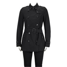 Burberry Ladies Heritage Black Kensington Black Short Trench Coat Brandnew Sz 0