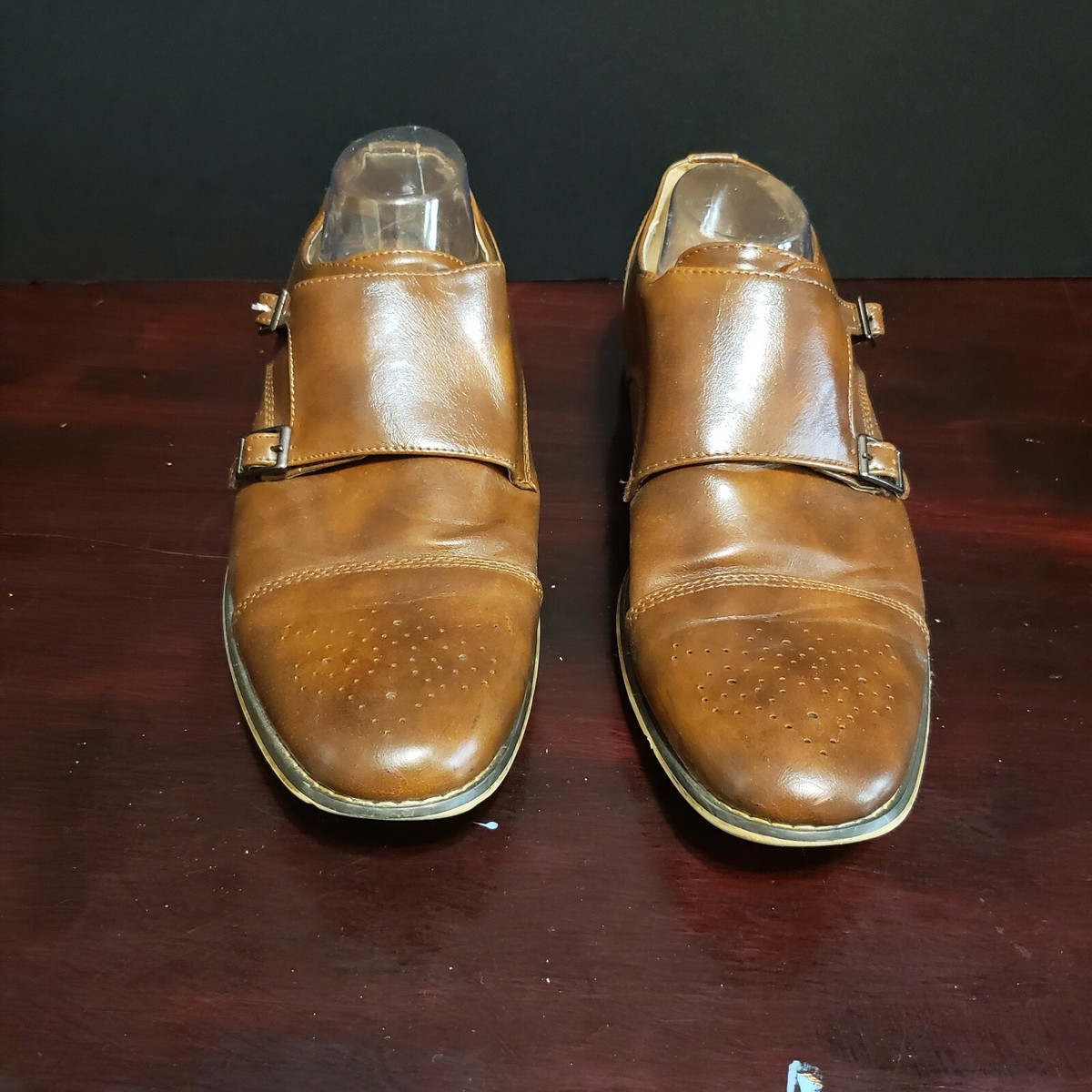 Joseph Abboud Double Monk Strap Shoes Mens Size 10 Tan Suede Leon, Cap-toe Double Monk Strap - Tan Suede | Hand Welted  main image 4