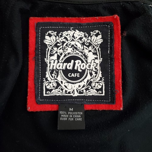 Hard Rock Cafe Jacket Mens Medium Black Track Crest Full Zip Key West Polyester - Picture 6 of 7