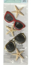 Jolee's by You Sunglasses and Starfish theme 3D stickers NEW! 50-40051 83028