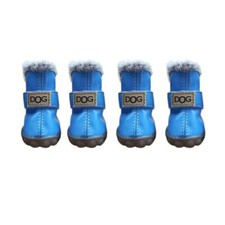 4Pcs Pet Snow Boots Waterproof Winter Pet Dog Shoes Warm Fur Shoes Non-Slip