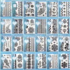 24 sheets wholesale large black henna lace temporary tattoo body art