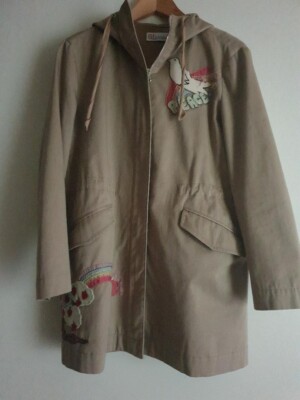 Original Red Valentino Jacke Parka beige bunt Stickerei XS S 34/36  w. Neu