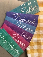 New Lot 12 Bookmarks Women of Faith Names God Jesus Bible Christian