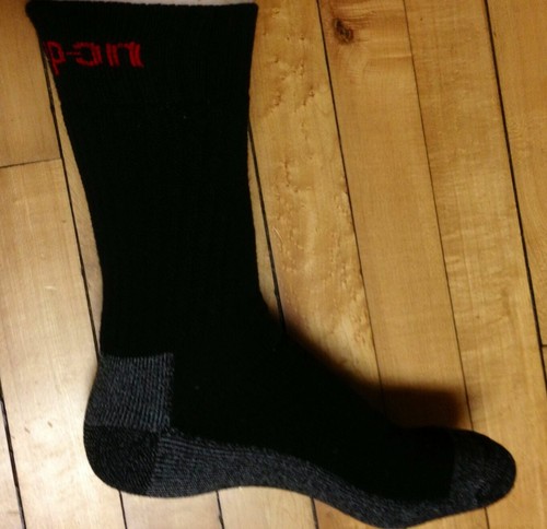 6 Pairs Mens Black Snap On Tools Crew Socks Large  FREE Shipping MADE IN USA New