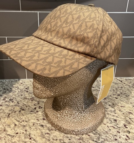 MICHAEL KORS Baseball MK Logo Cap Golden Brown Signature MK Logo MSRP $68 NWOT