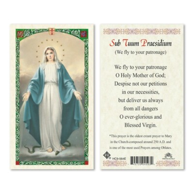 Sub Tuum Praesidium (We Fly to your Patronage)  - Paperstock Holy Card 564ENL