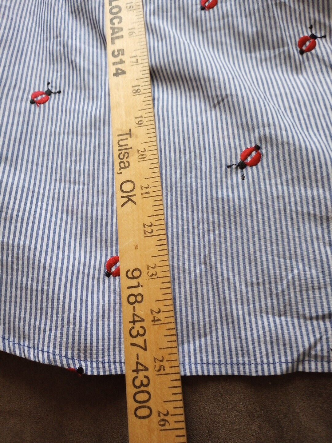 Talbots Top Womens S Petite Blue Stripe Red Lady … - image 8