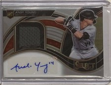 ANDY YOUNG AUTOGRAPH ROOKIE GAME USED 2021 PANINI SELECT AUTO RELIC DIAMONBACKS