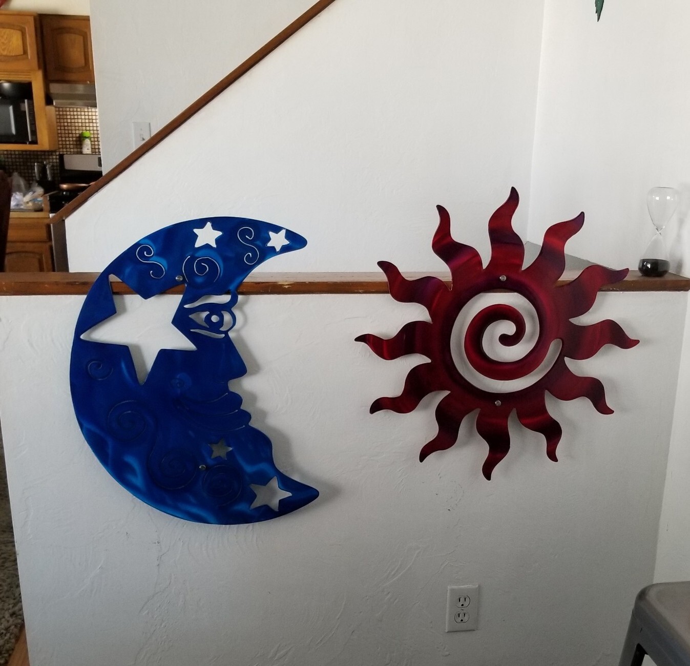 Metal Wall art moon indoor outdoor set hallway garage plasma cut ...