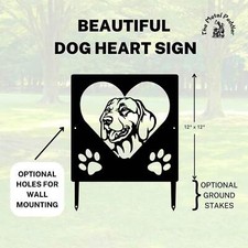Vizsla Name Sign or Heart Memorial Wall or Yard Plaque - Made in USA