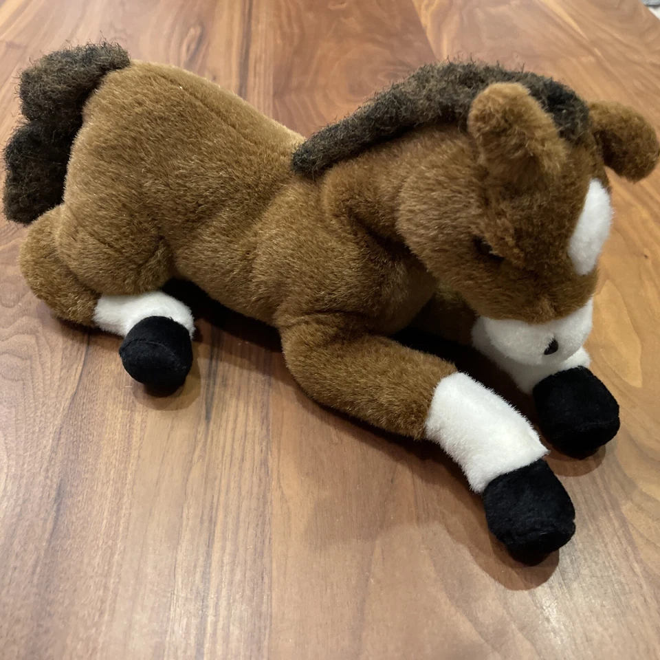 De colección A&A Super Flopsies 13” Peluche Marrón Blanco Negro Caballo Peluche Poni ✨ Foto 3 de 4