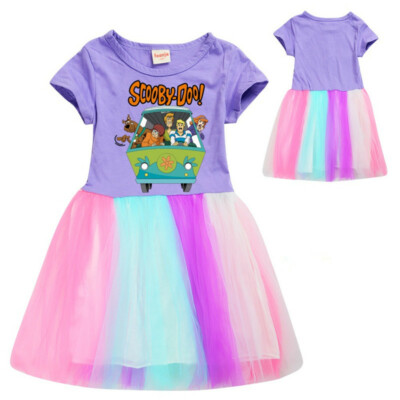 SCOOBY-DOO Regenbogen Prinzessin Kleider Party Fancy Kleid Geburtstagsgeschenk
