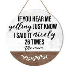 Funny Welcome Sign Front Door Decor Home Door Round Hanging Sign Decor Farmho...